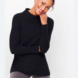 Classic Black Talbots Cashmere Mock Turtleneck Women's Sweater size Medium